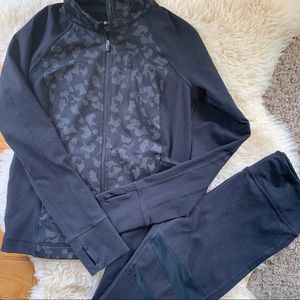 Girls Zella Black Jogger Leggings & Full Zip Top